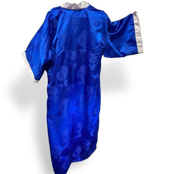 Japanese Crane Water Migration Long Kimono Robe no belt - Picture 3 of 9